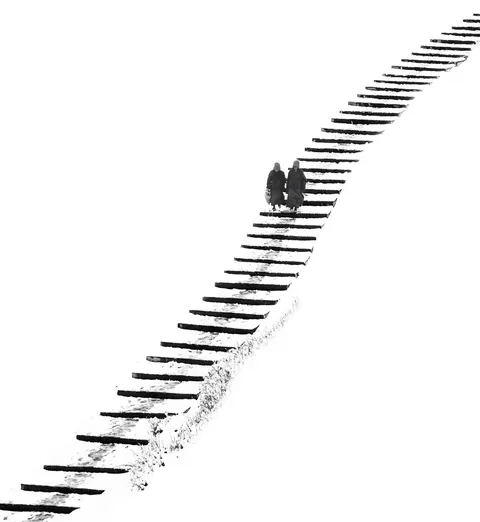 Winter Snow Stairs Path